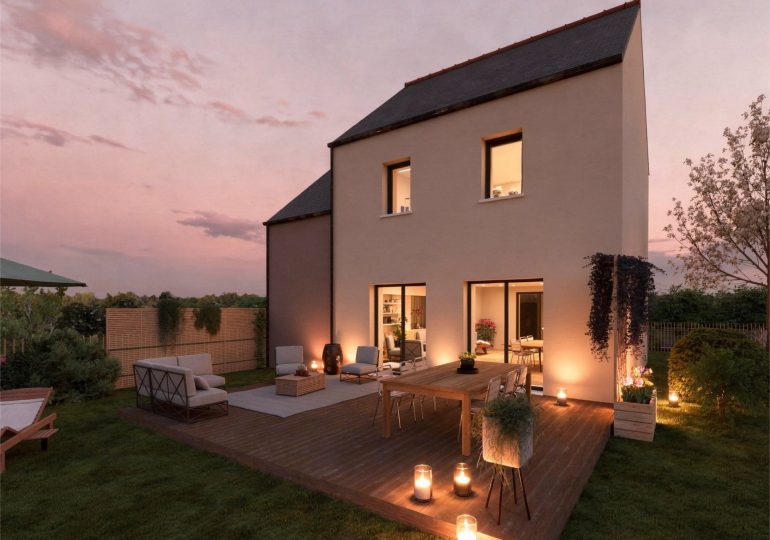 modèle maison argoat extérieur nuit